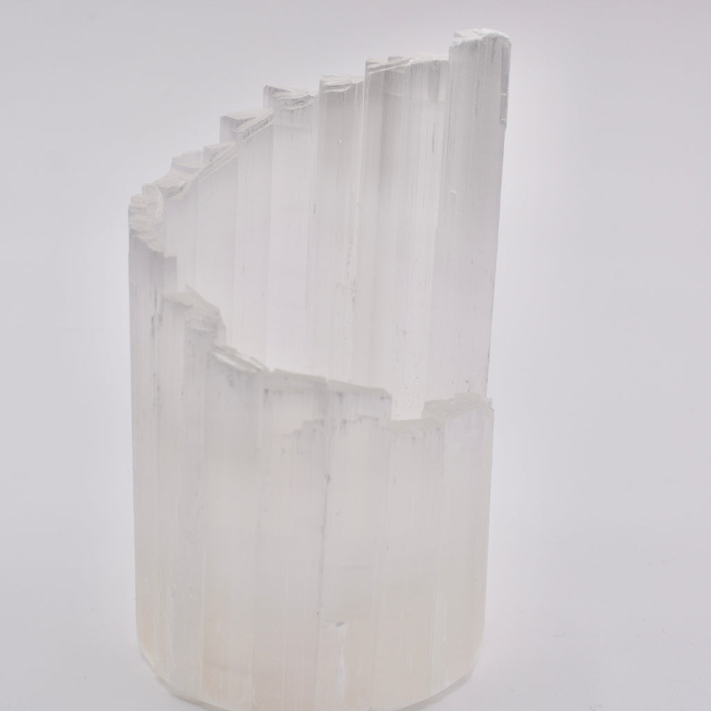 Lightkeeper Rough Cut Selenite Candle Holder