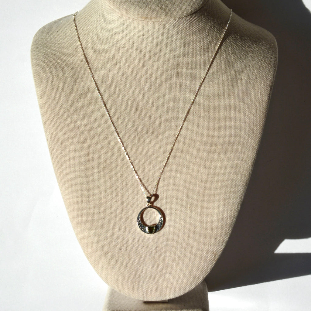 Lunar Embrace Moldavite Necklace