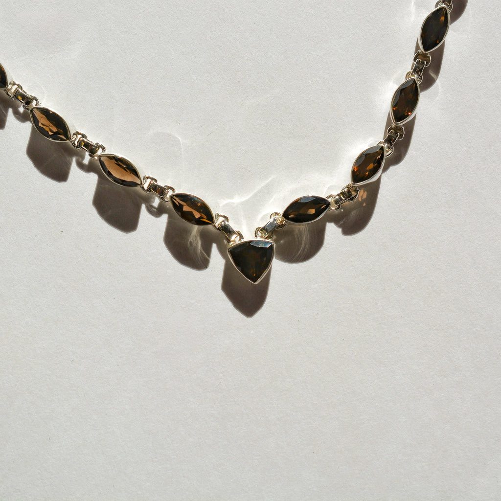 Luminous Stations Necklace – Smoky Quartz (Marquise)