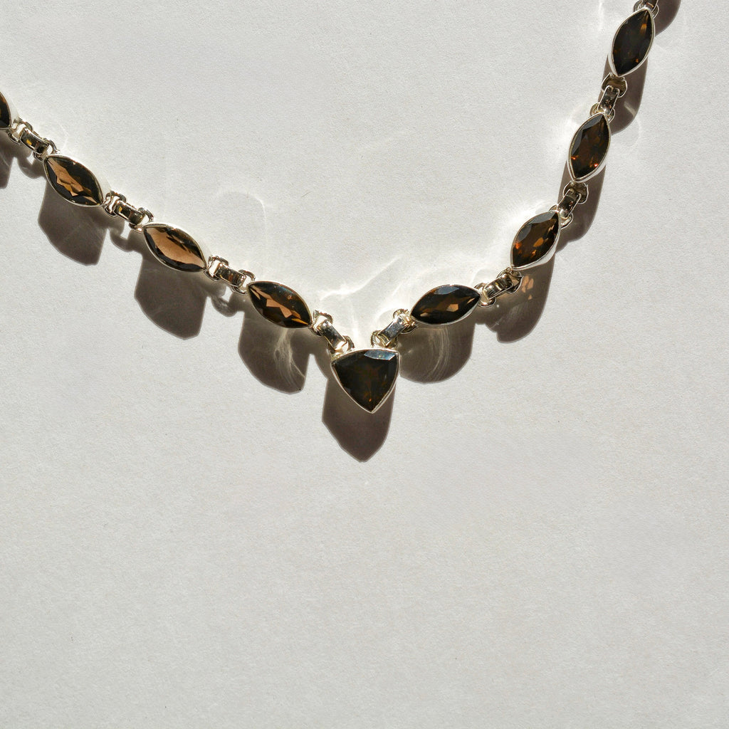 Luminous Stations Necklace - Smoky Quartz (Marquise)