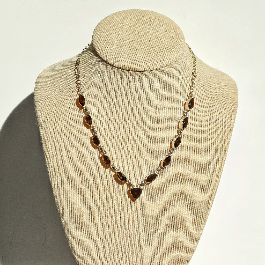 Luminous Stations Necklace – Smoky Quartz (Marquise)