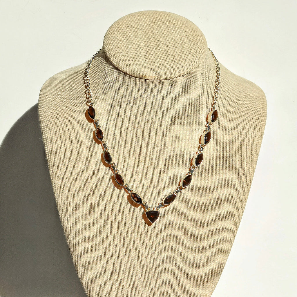Luminous Stations Necklace - Smoky Quartz (Marquise)