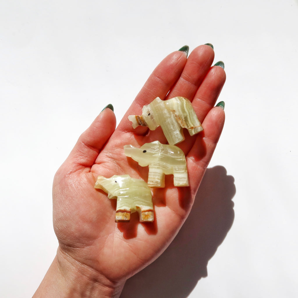 Mini Green Onyx Elephant