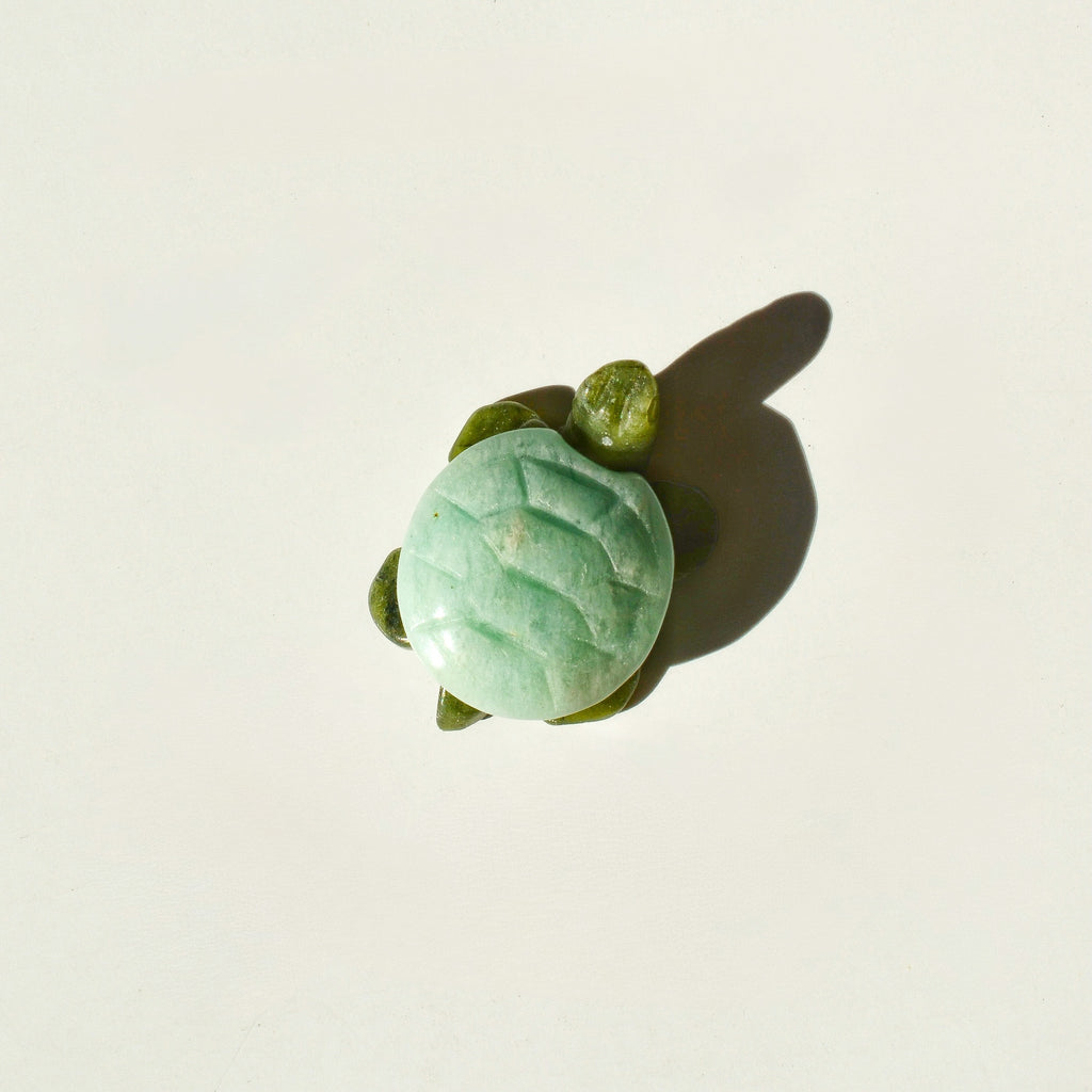 Mini Jade Turtles with Crystal Shells