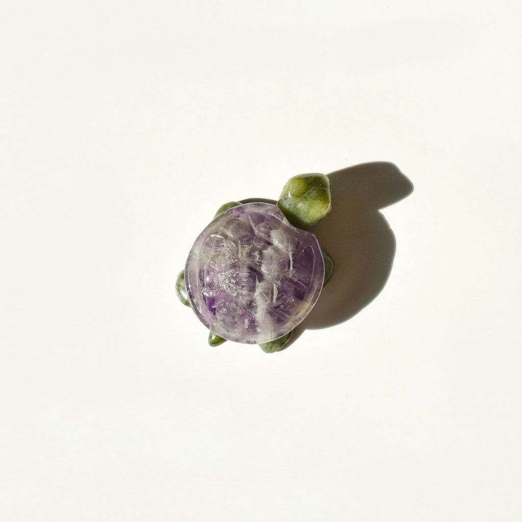 Mini Jade Turtles with Crystal Shells