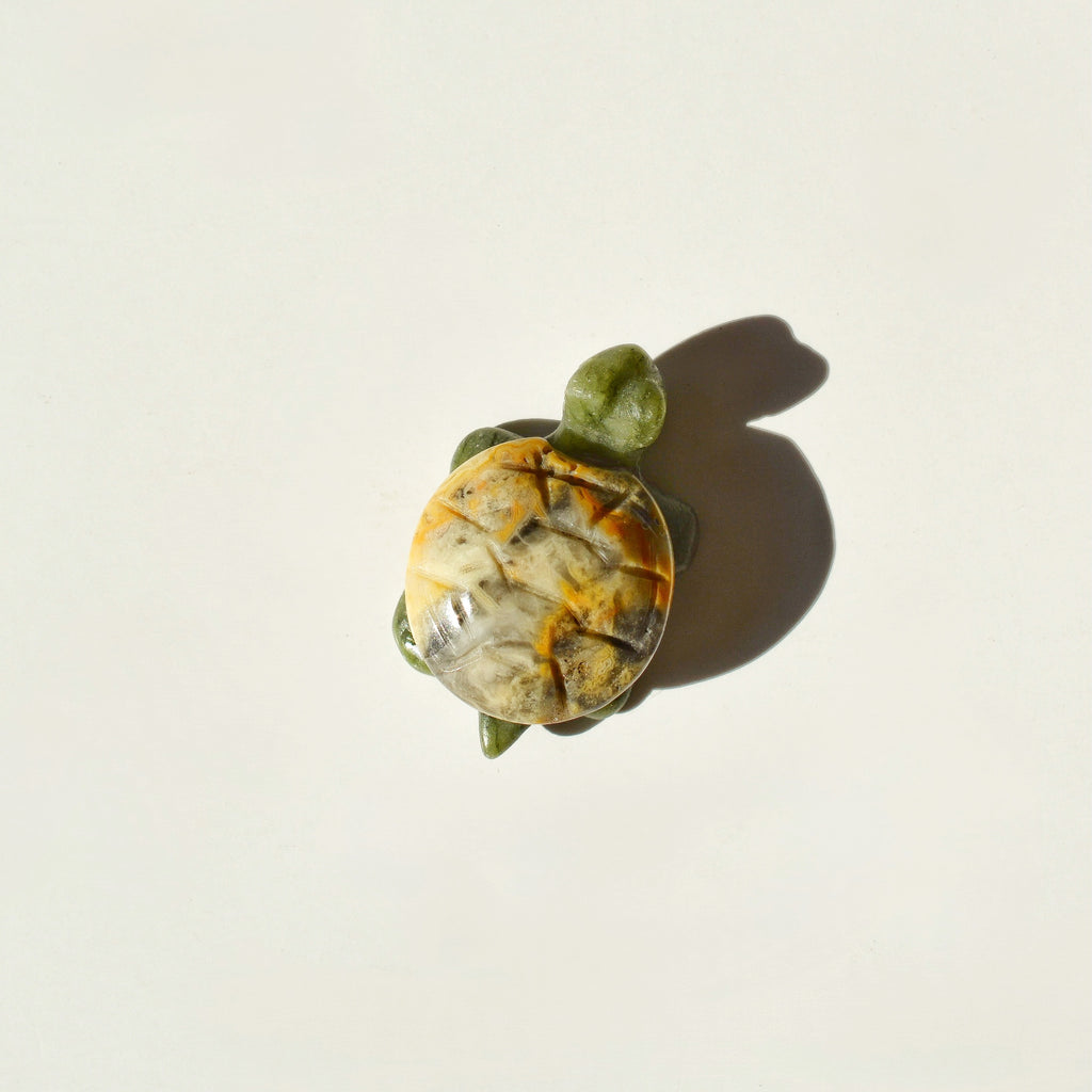 Mini Jade Turtles with Crystal Shells