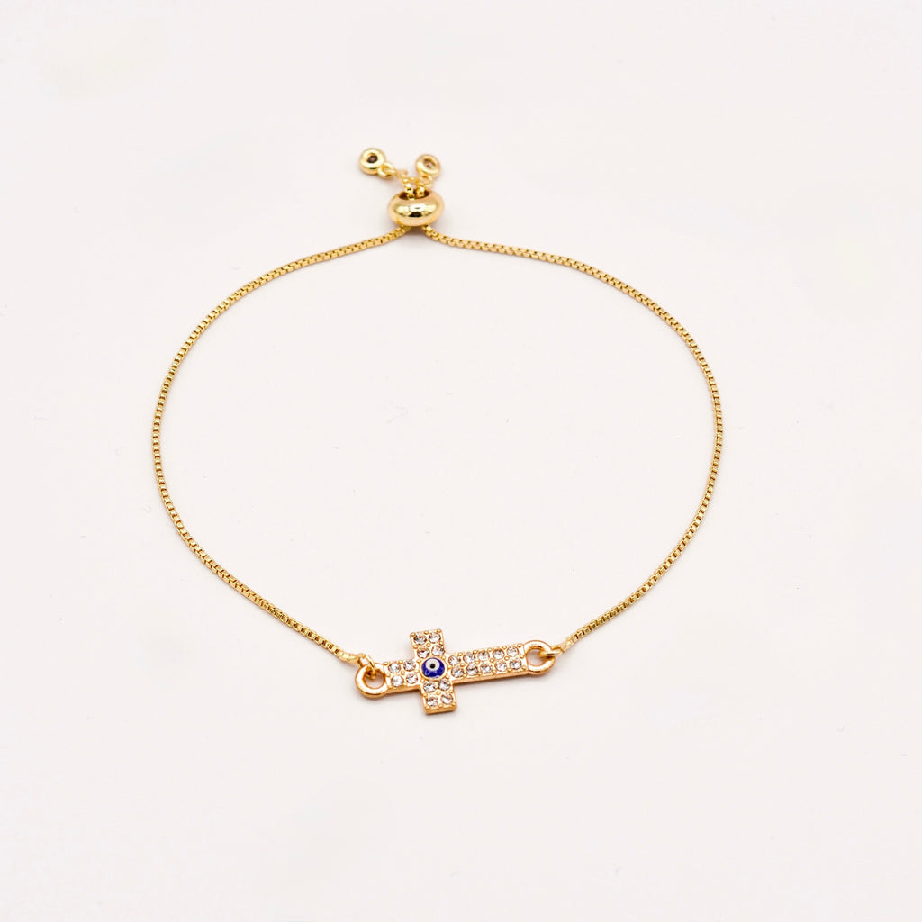 Modern Evil Eye Slider Bracelet