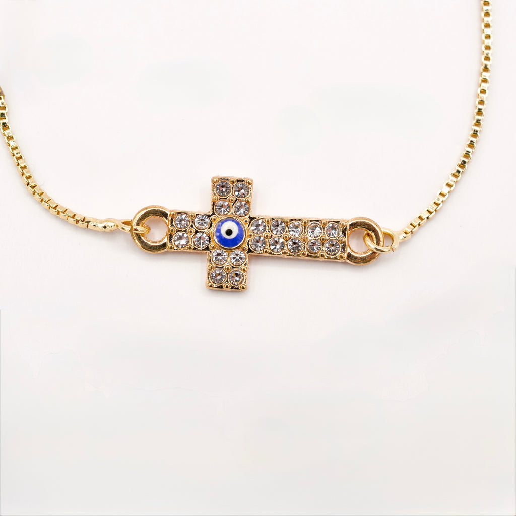 Modern Evil Eye Slider Bracelet