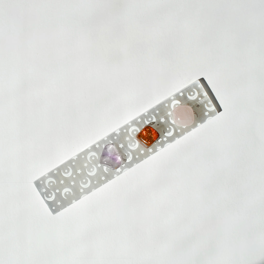 Moon & Stars Selenite Charging Bar