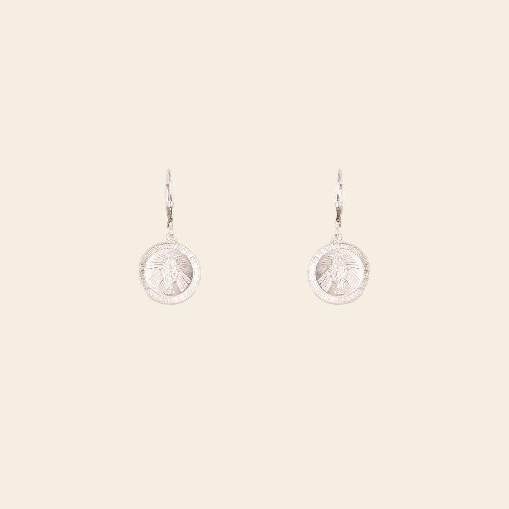 Mother Mary Pendant Earrings