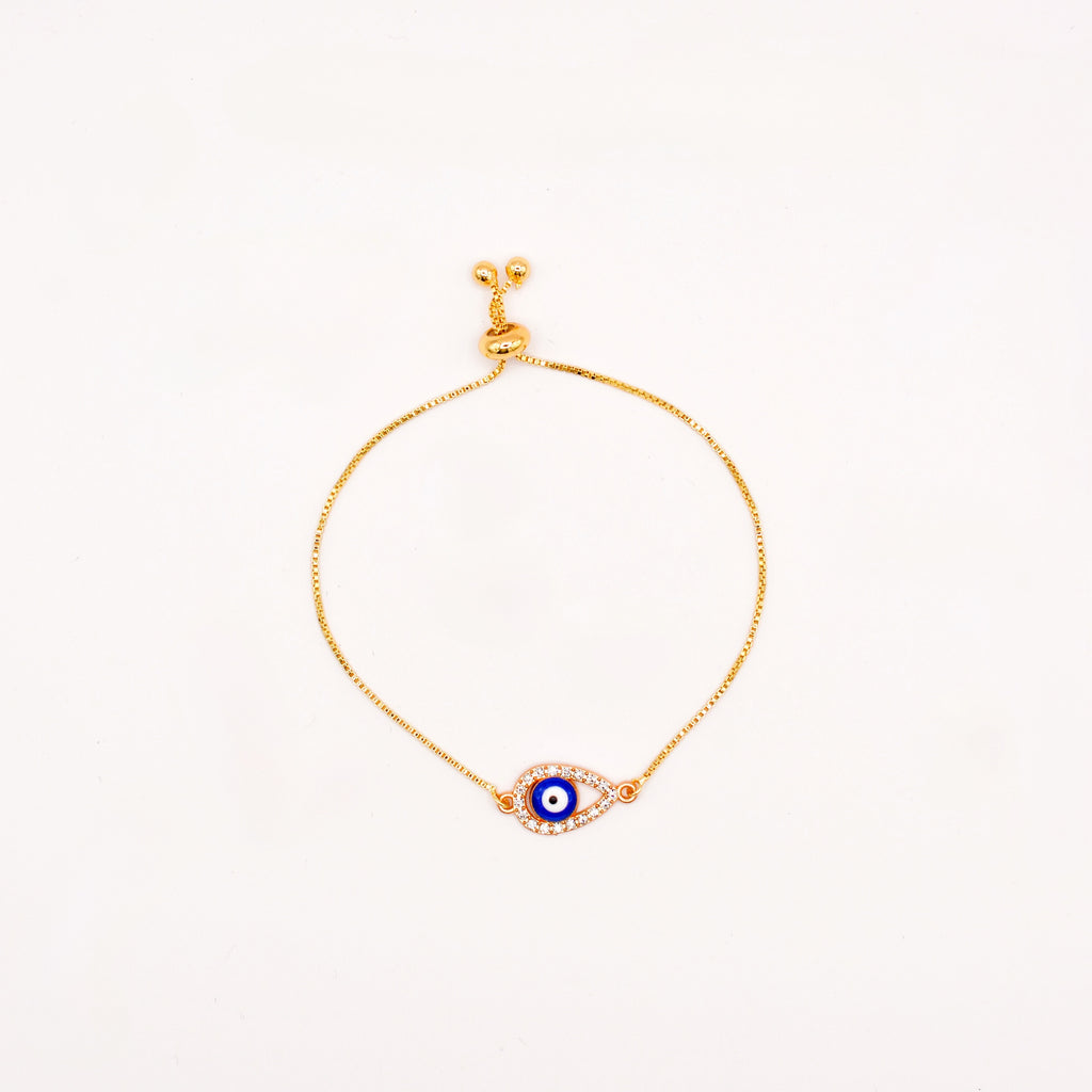 Pave Evil Eye Slider Bracelet