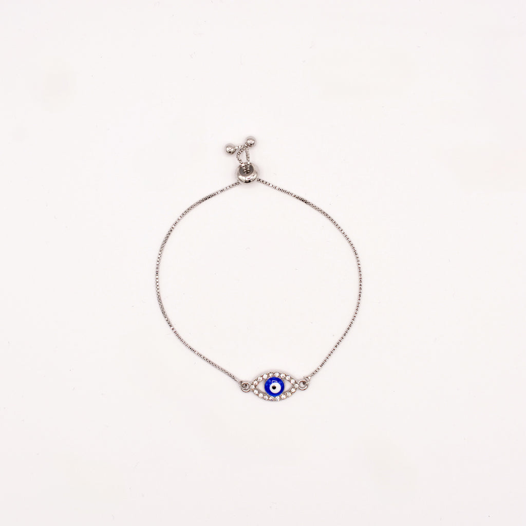 Pave Evil Eye Slider Bracelet