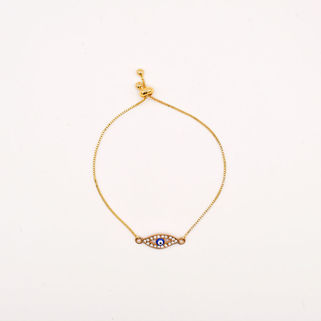 Pave Evil Eye Slider Bracelet
