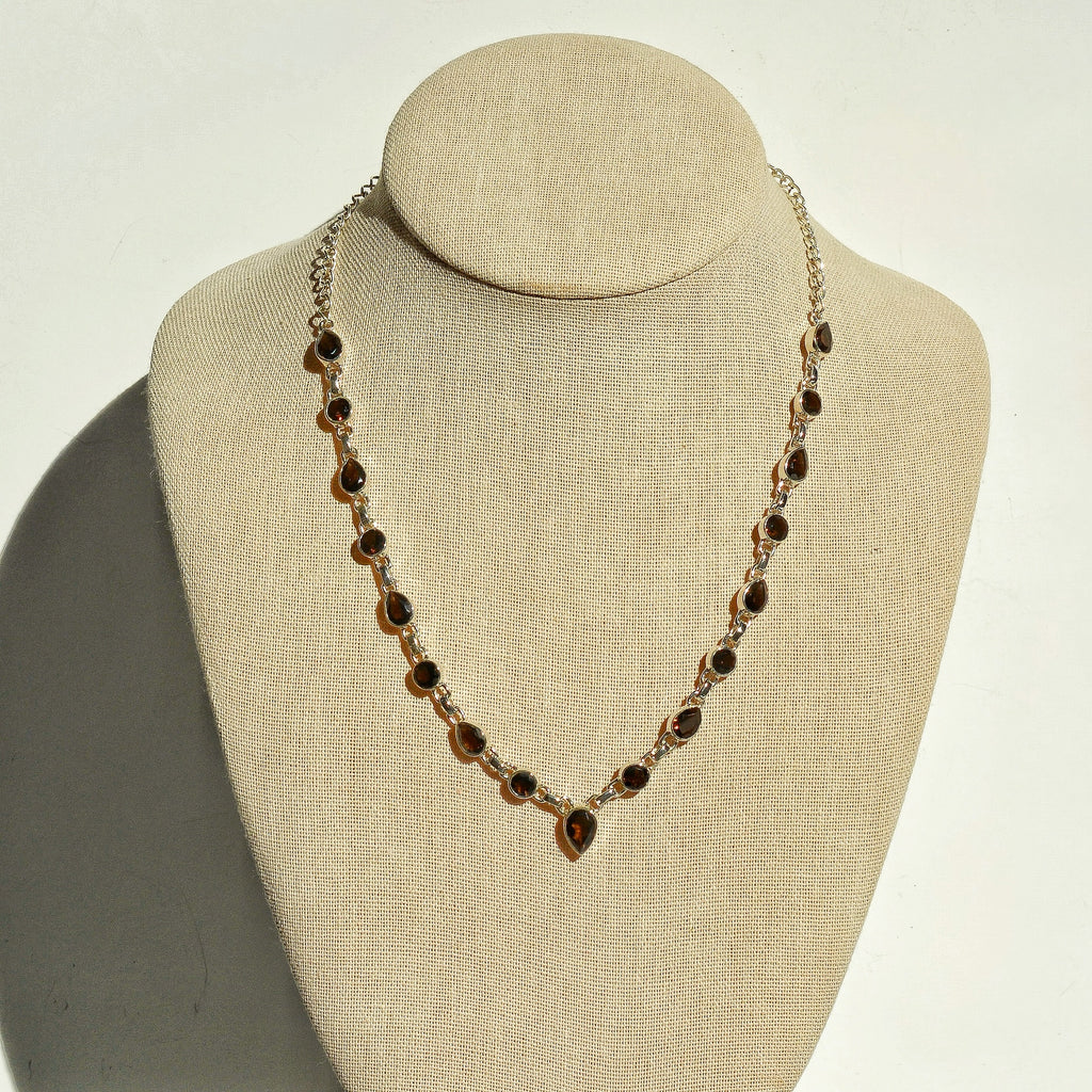 Luminous Stations Necklace – Smoky Quartz (Pear & Round)
