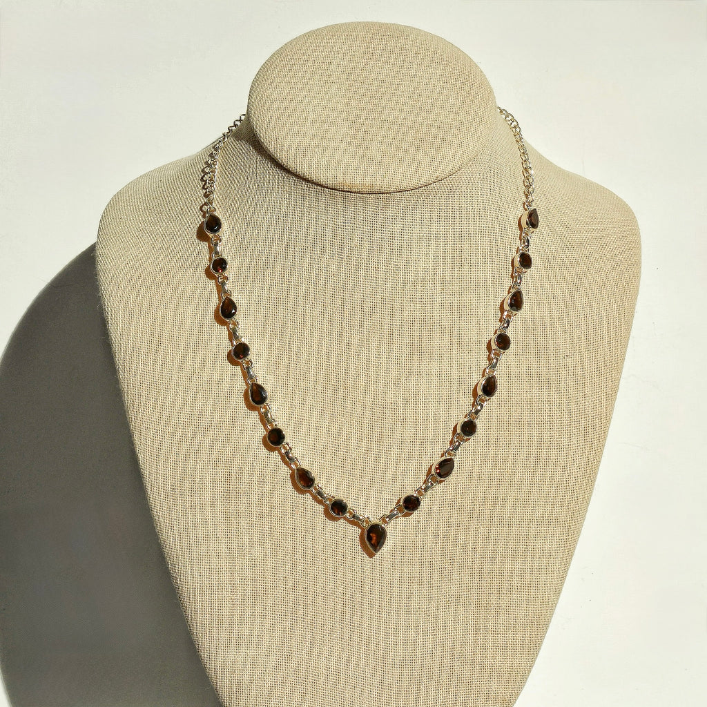Luminous Stations Necklace - Smoky Quartz (Pear & Round)
