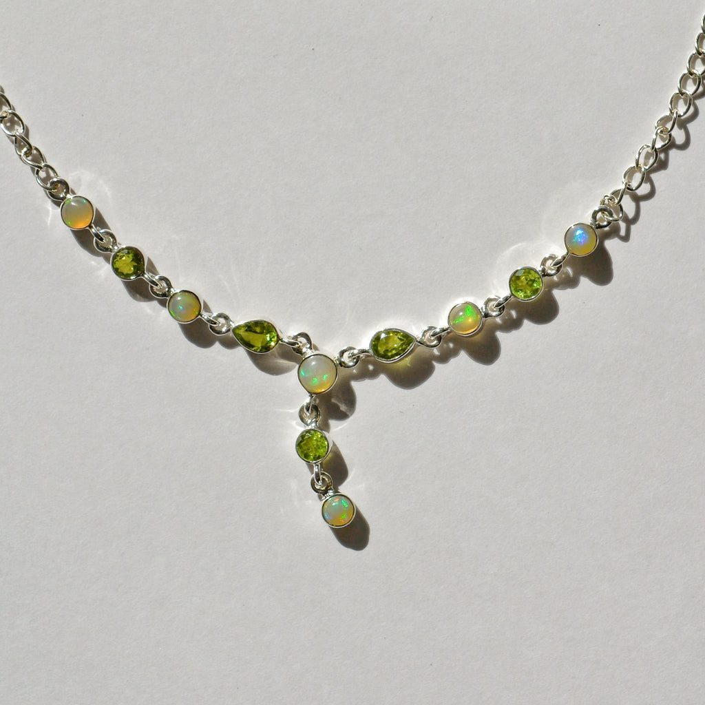 Luminous Stations Necklace – Peridot and Ethiopian Opal