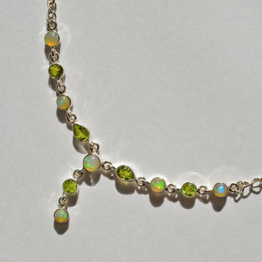 Luminous Stations Necklace – Peridot and Ethiopian Opal