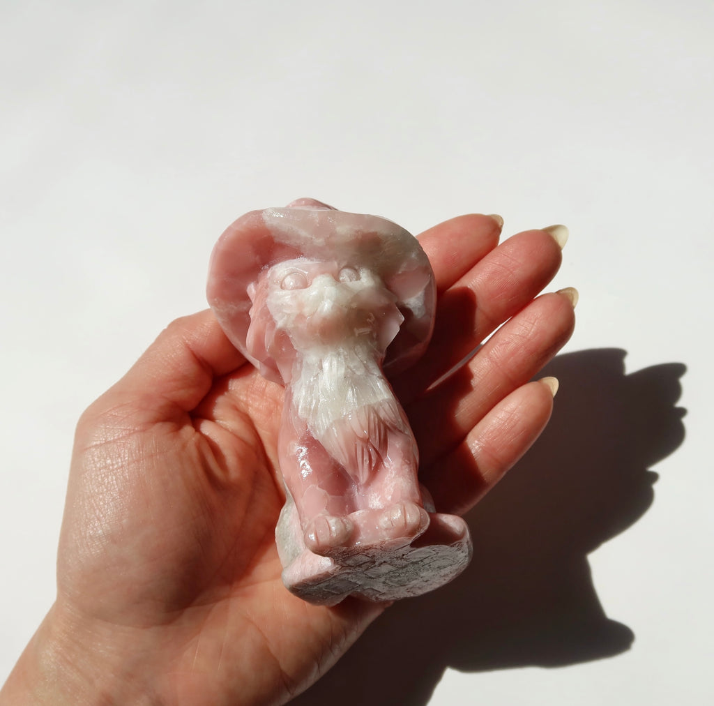 Pink Opal Cat with Hat