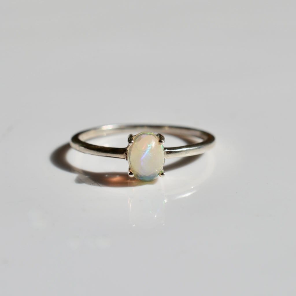 Polished Ethiopian Opal Stackable Ring