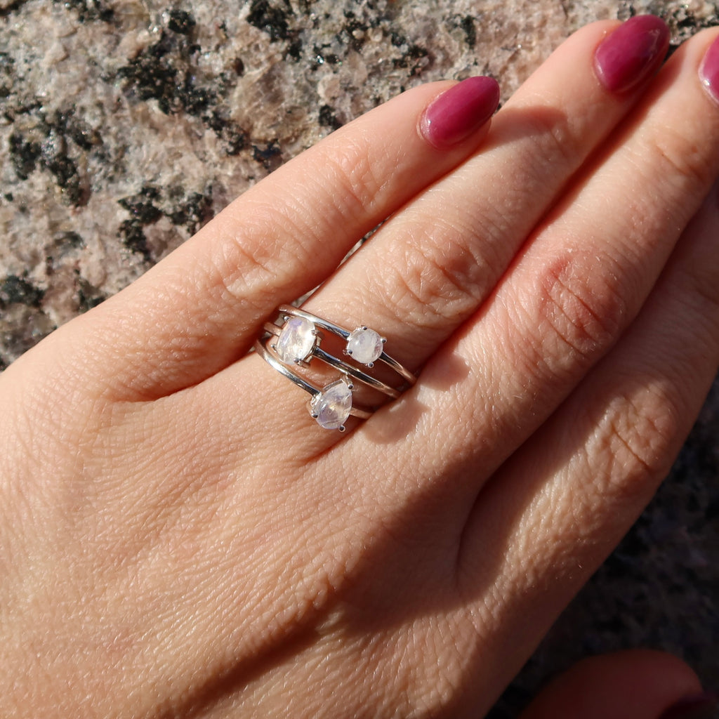 Polished Moonstone Ring