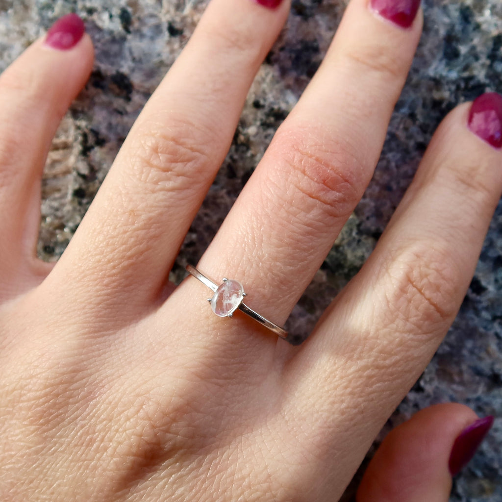 Polished Moonstone Ring