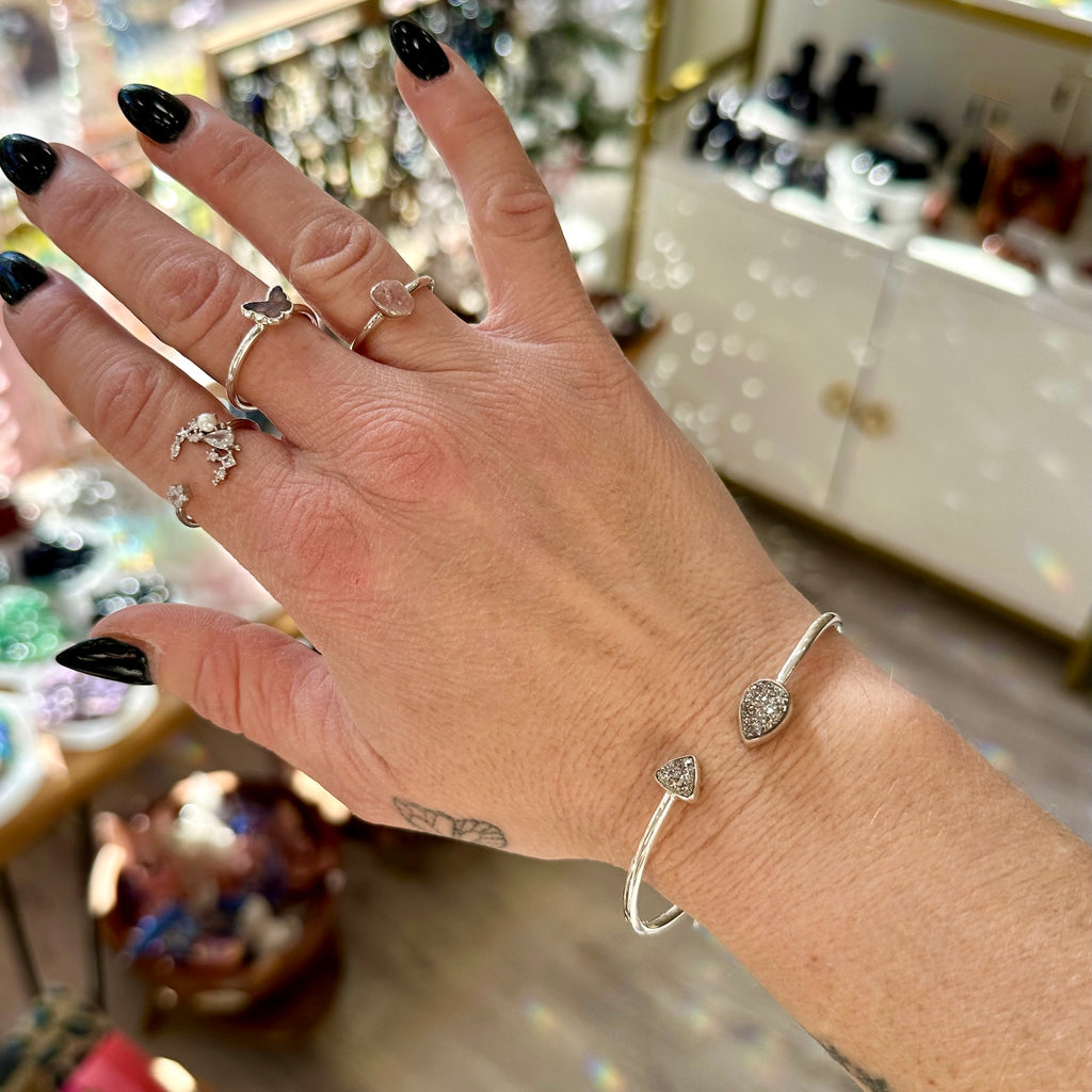 Pyrite Open Bangle Bracelet