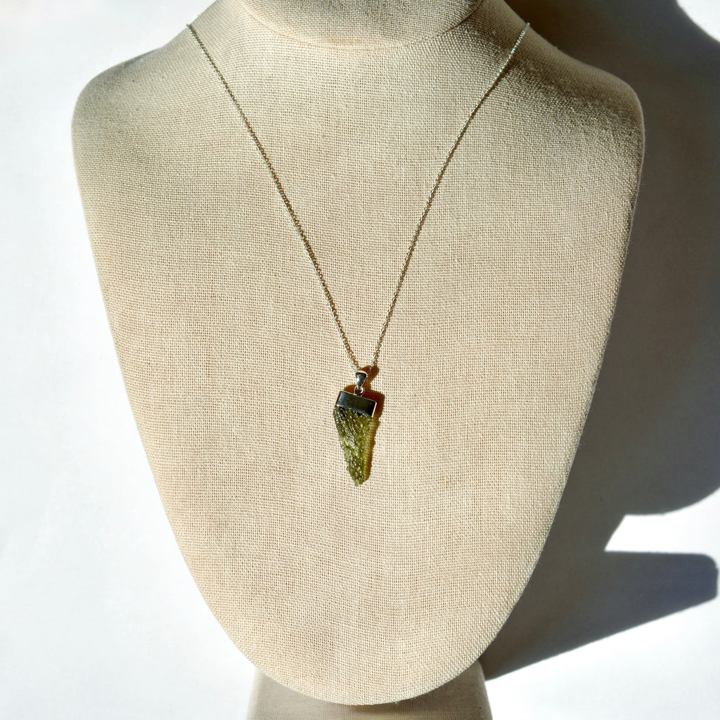 Raw Edge Moldavite Necklace