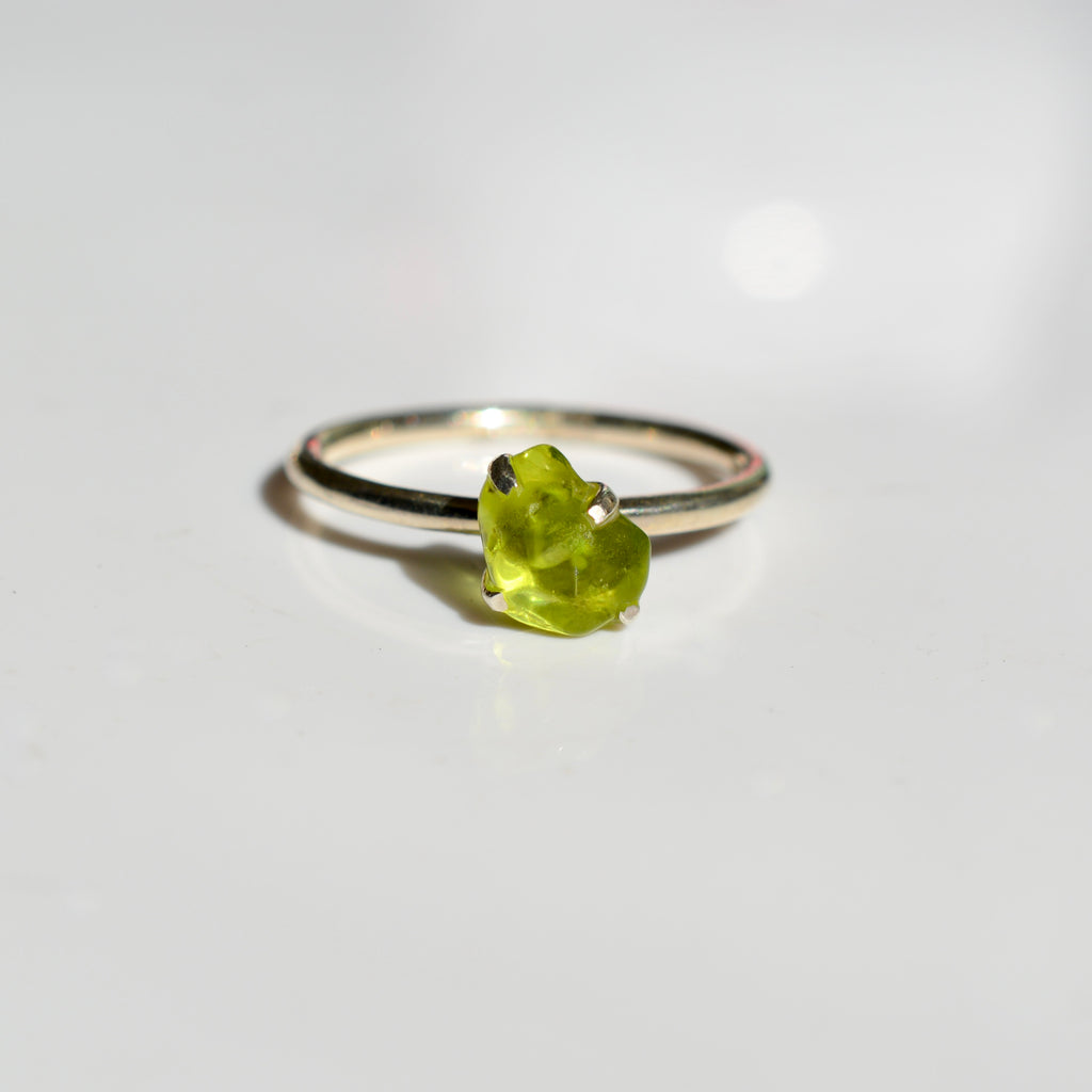 Rough Cut Peridot Ring