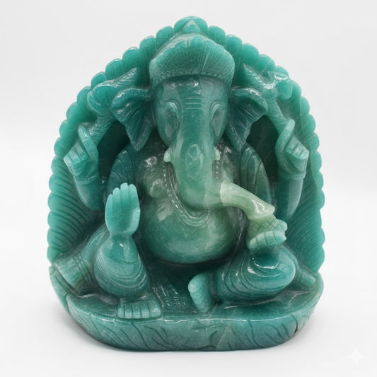 Sacred Guide Amazonite Ganesh Gallery Piece