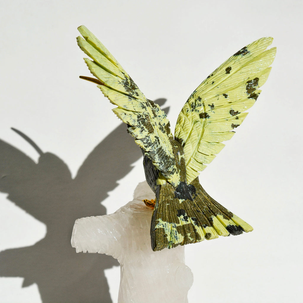 Sacred Wings Collection - Serpentine Hummingbird on Rose Quartz