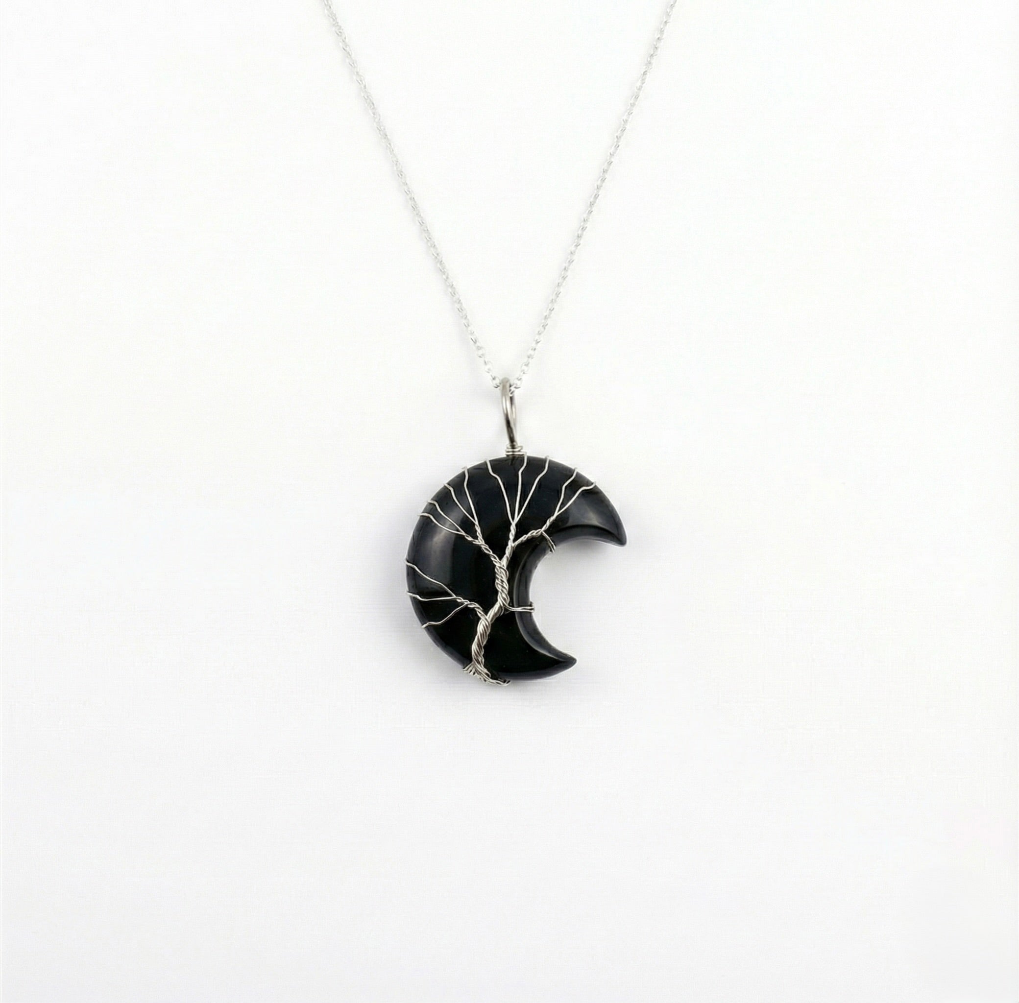 Tree of Life Crescent Moon Necklace - Silver | ASCEND