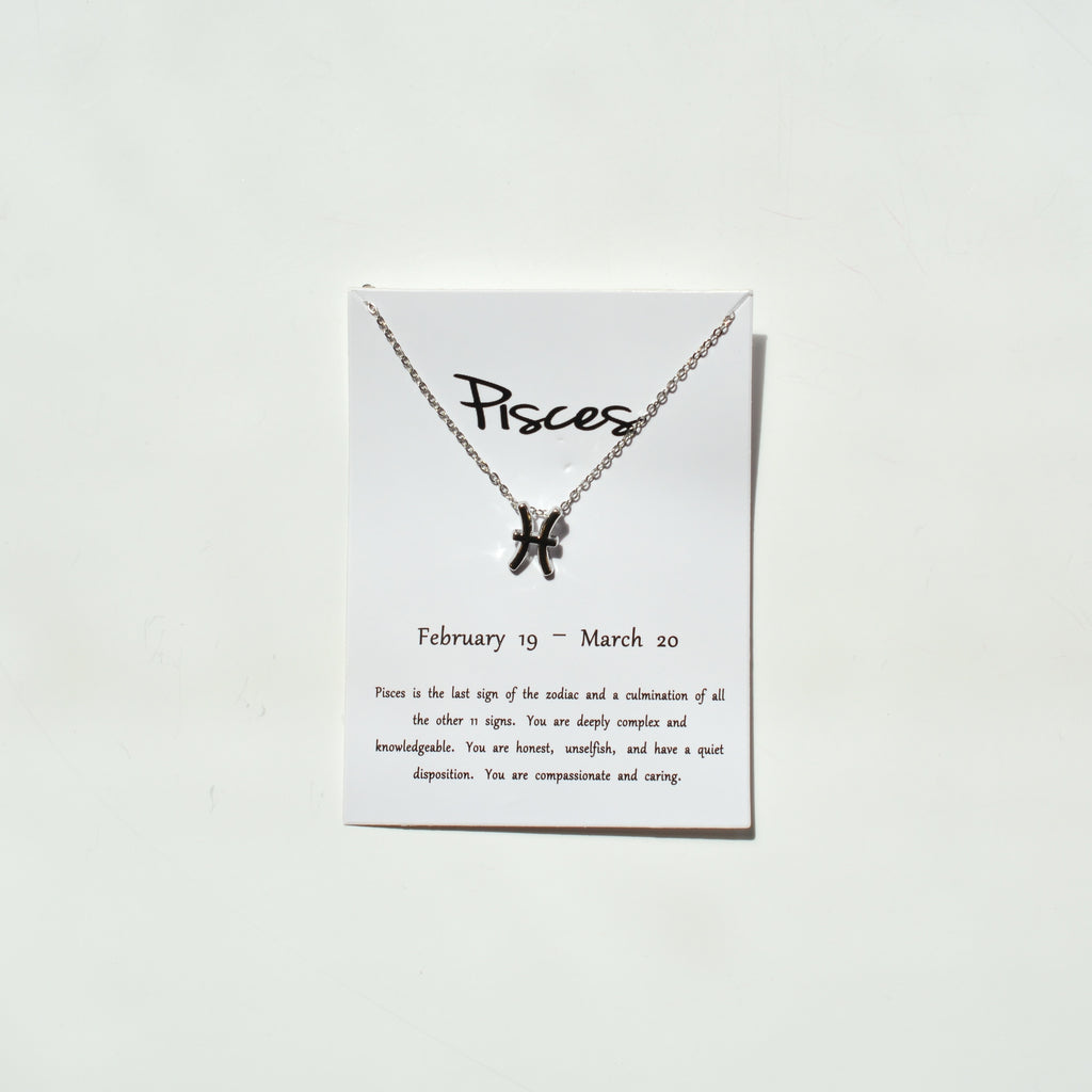 Small Zodiac Sign Necklace - Silver
