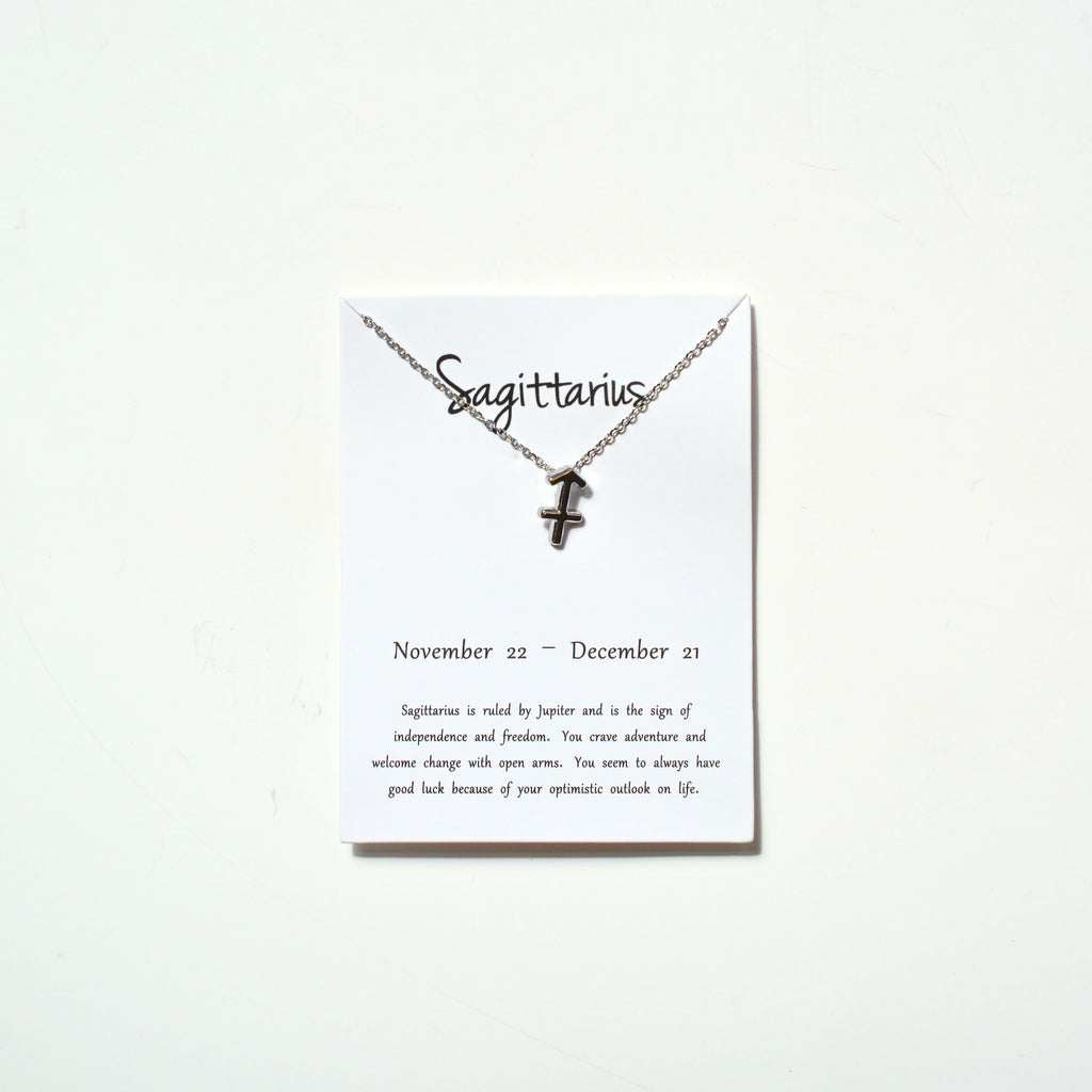 Small Zodiac Sign Necklace - Silver