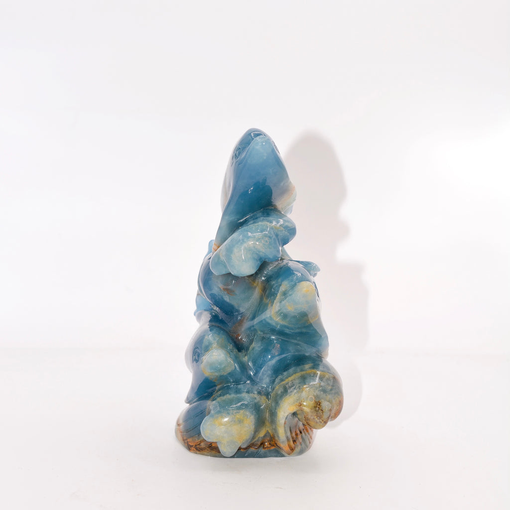 Small Blue Lemurian Quartz Dolphin Carving