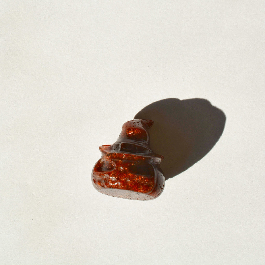 Small Crystal Jack-o-Lantern with Witch Hat