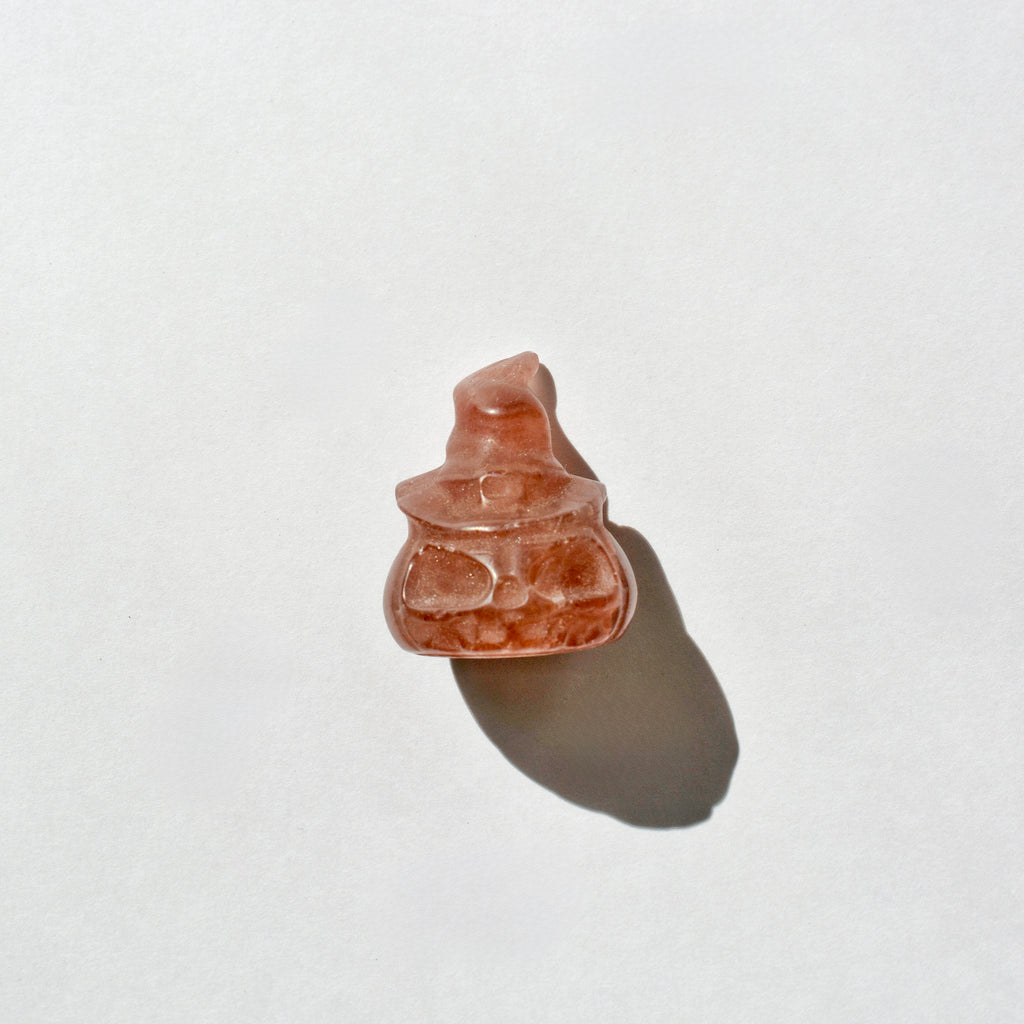 Small Crystal Jack-o-Lantern with Witch Hat