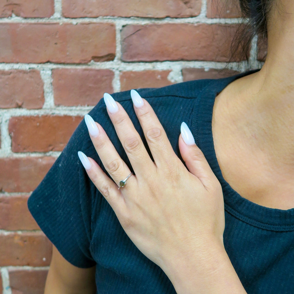 Solitaire Moldavite Ring