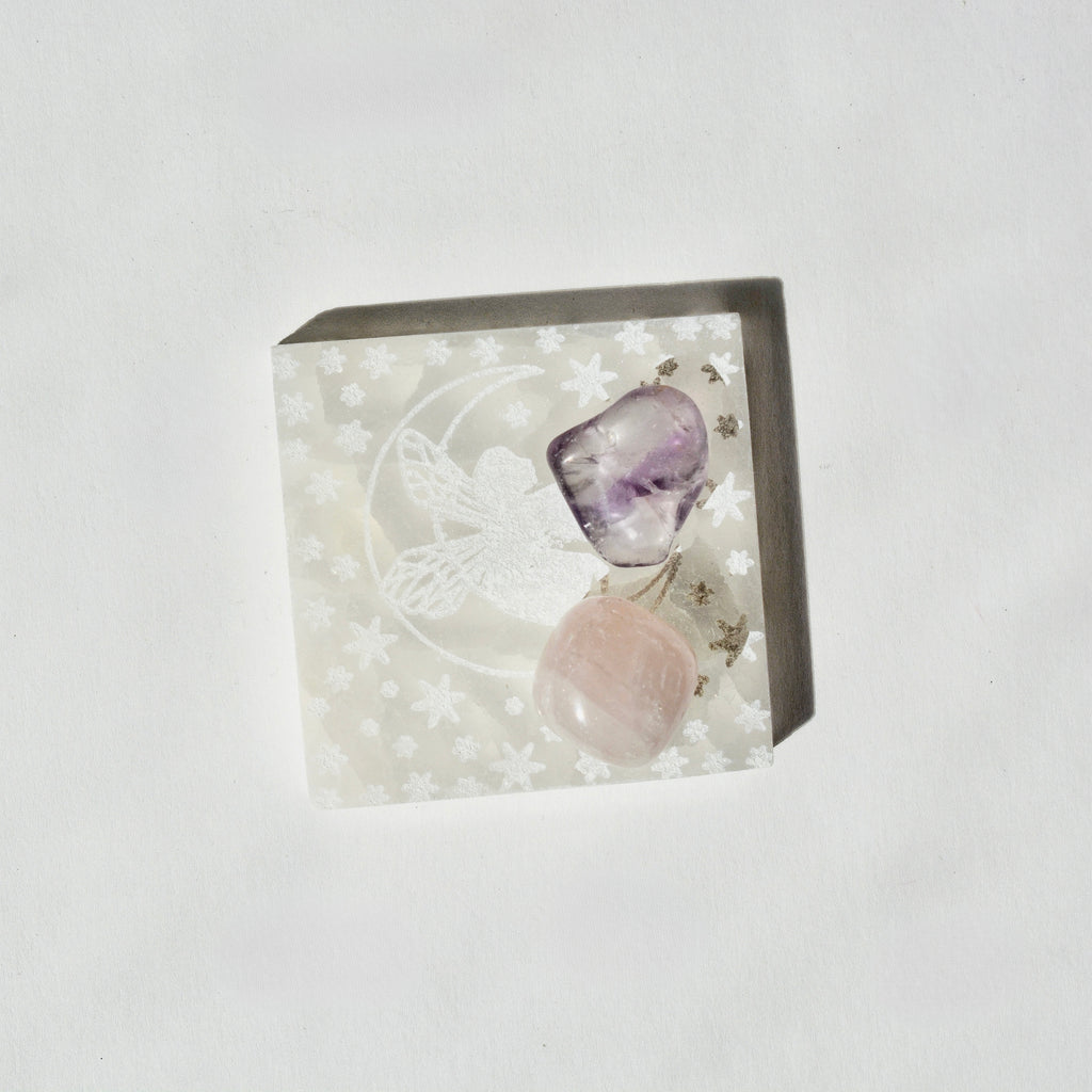 Square Fairy Selenite Charging Plate