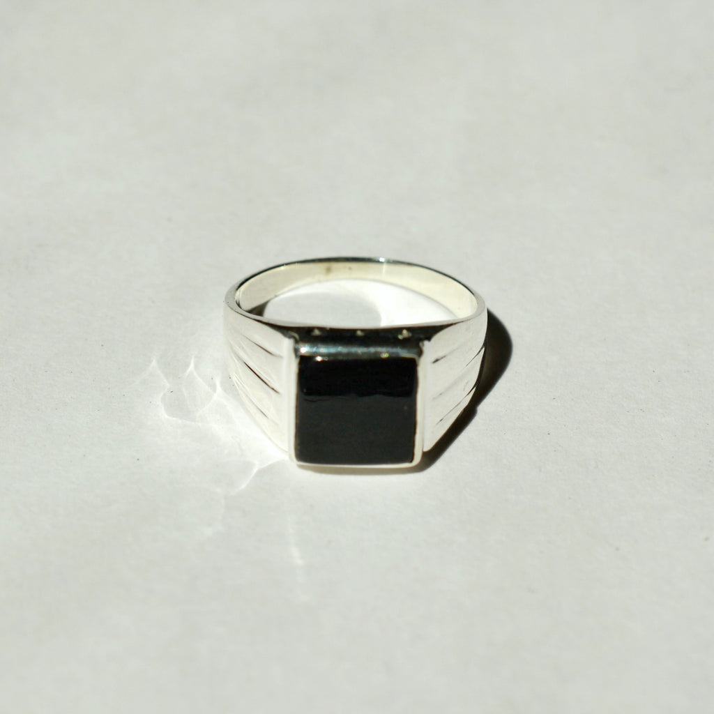 Square Inset Signet Ring