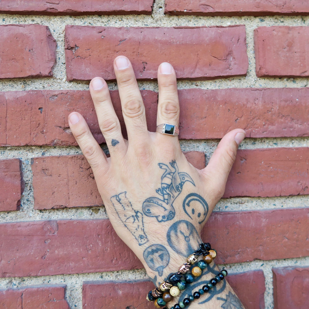 Square Inset Signet Ring