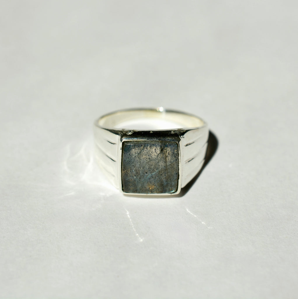 Square Inset Signet Ring