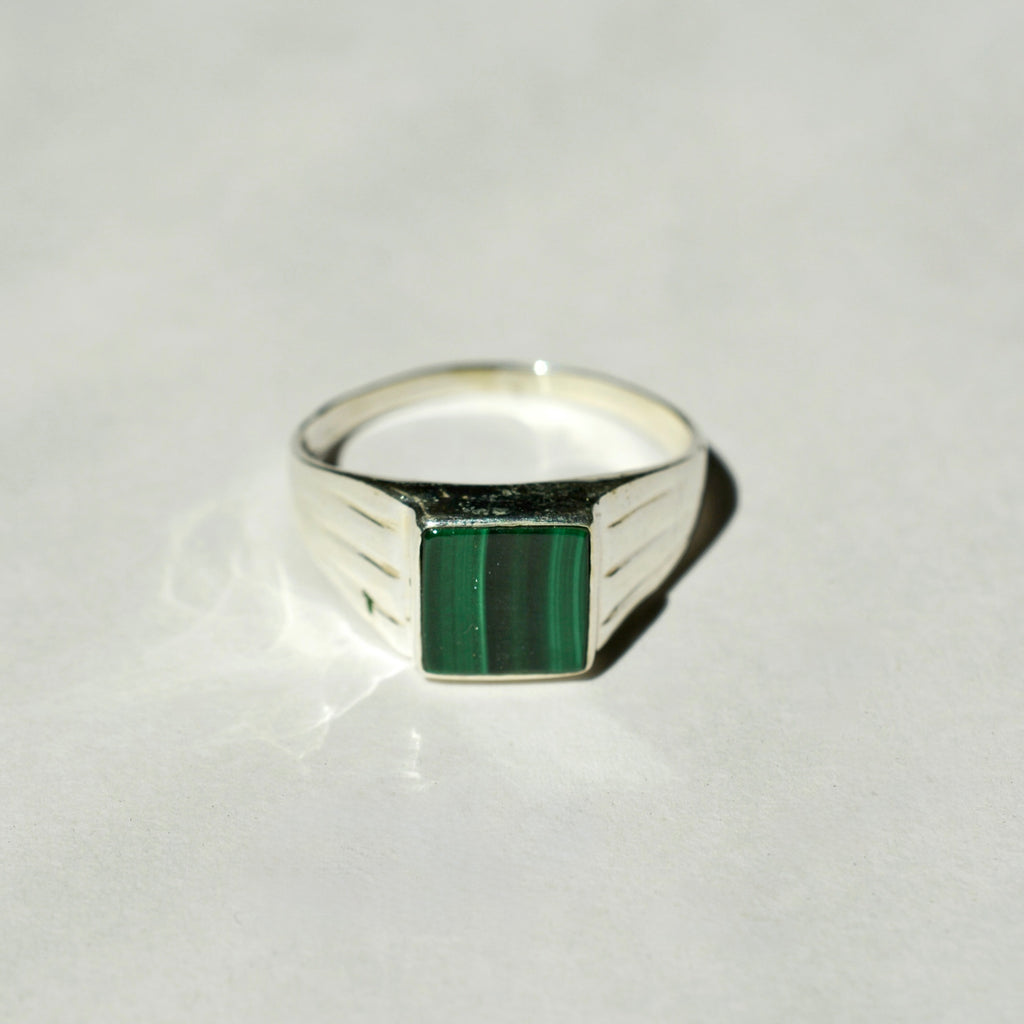 Square Inset Signet Ring
