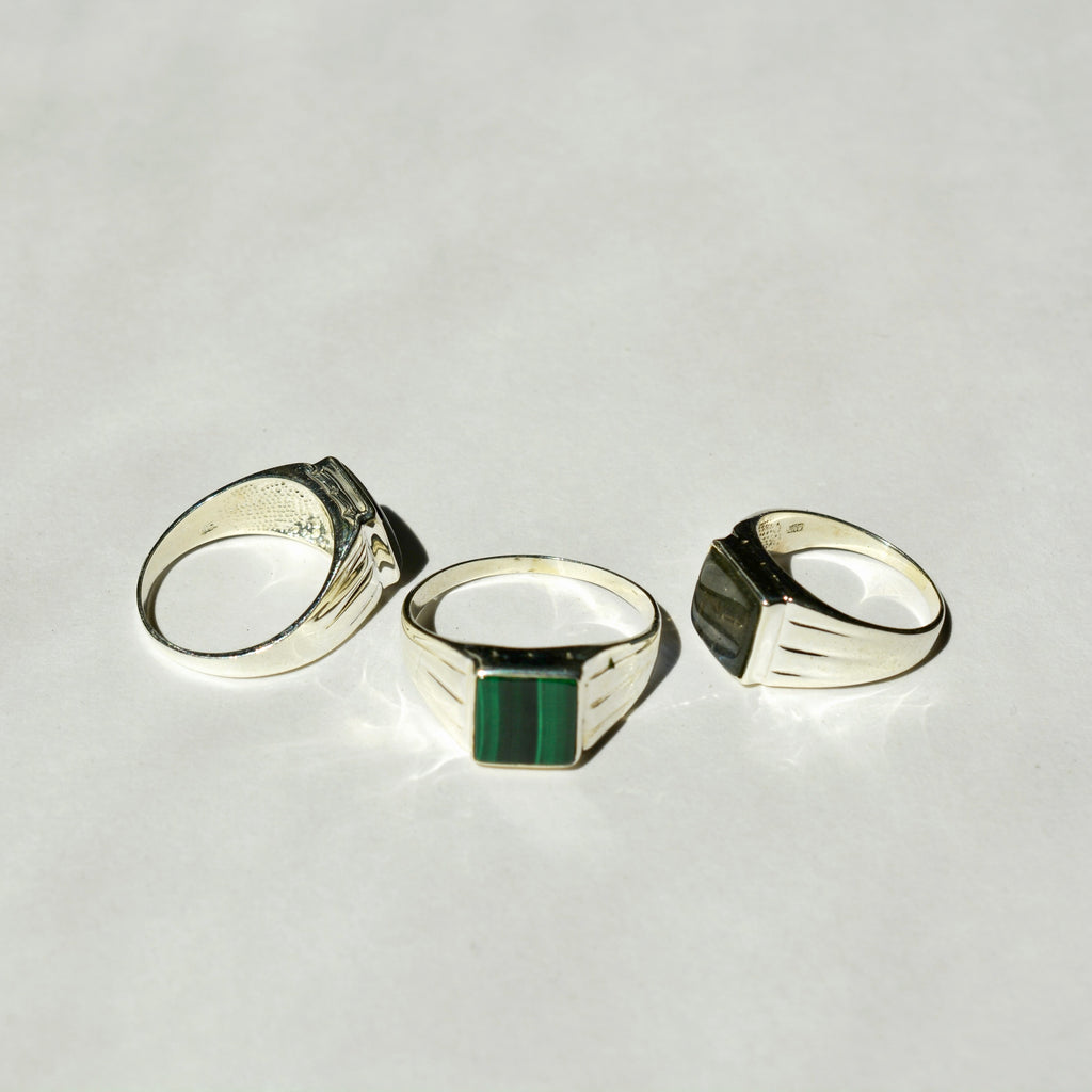Square Inset Signet Ring