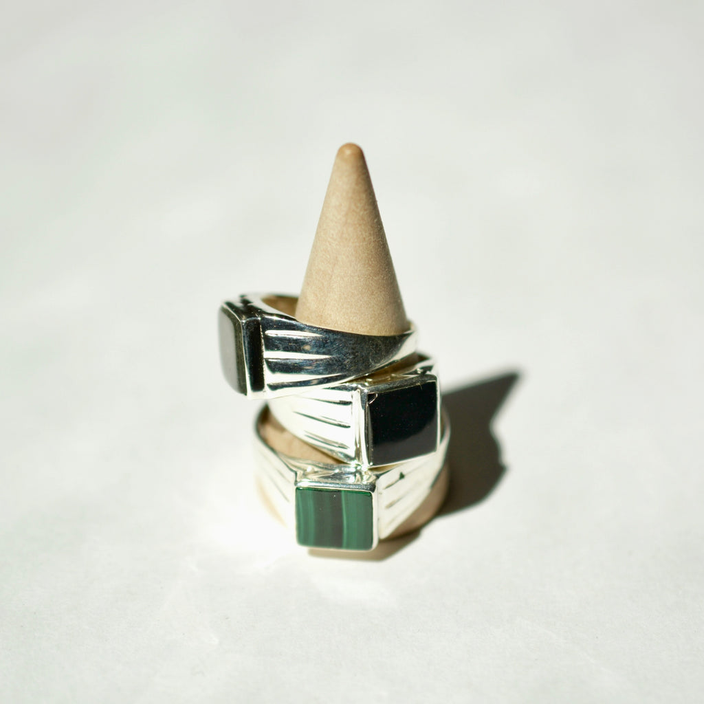 Square Inset Signet Ring