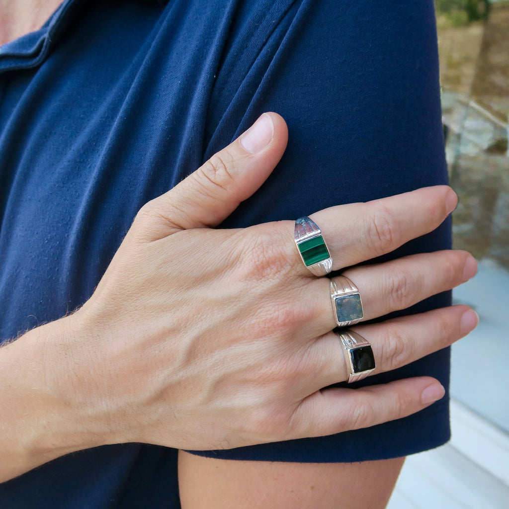 Square Inset Signet Ring