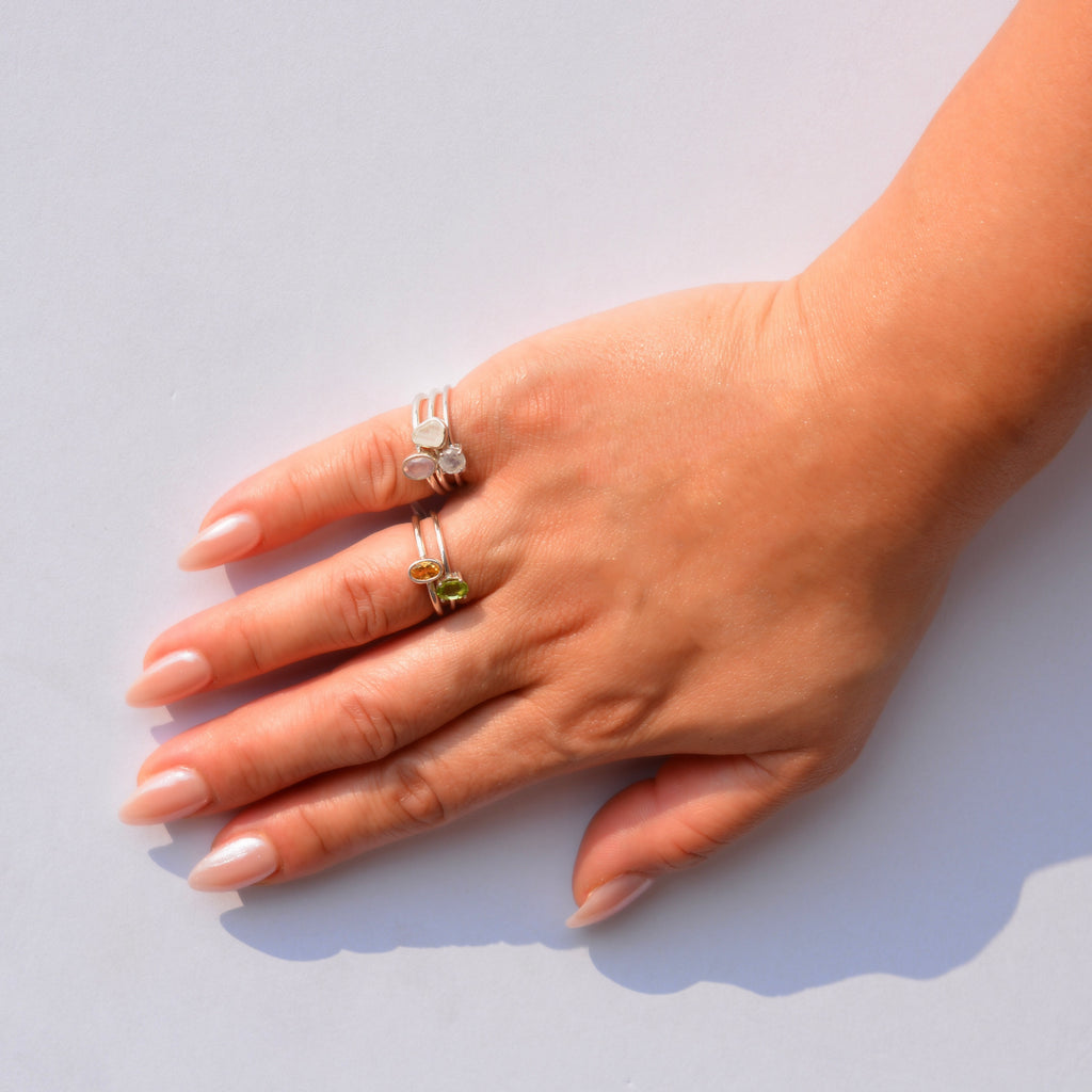 Faceted Peridot Ring