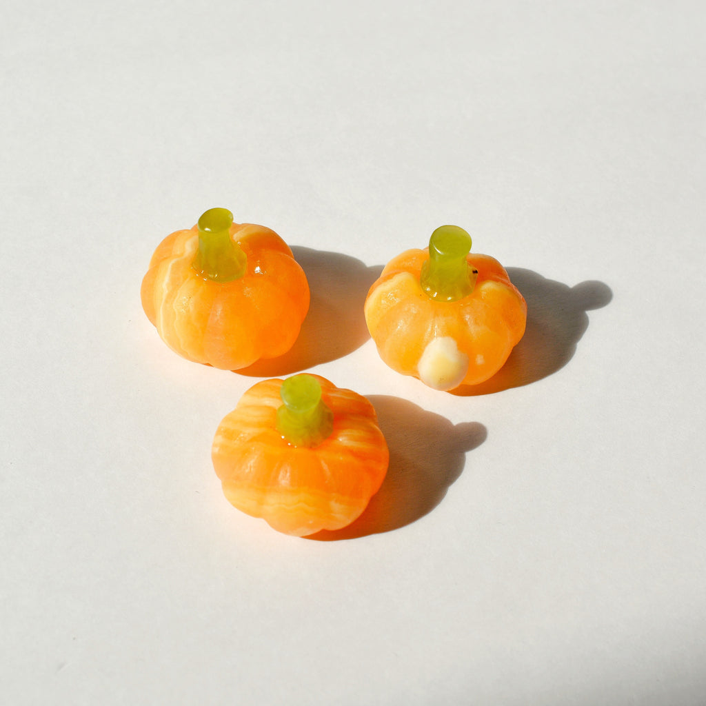 Stemmed Orange Calcite Pumpkins