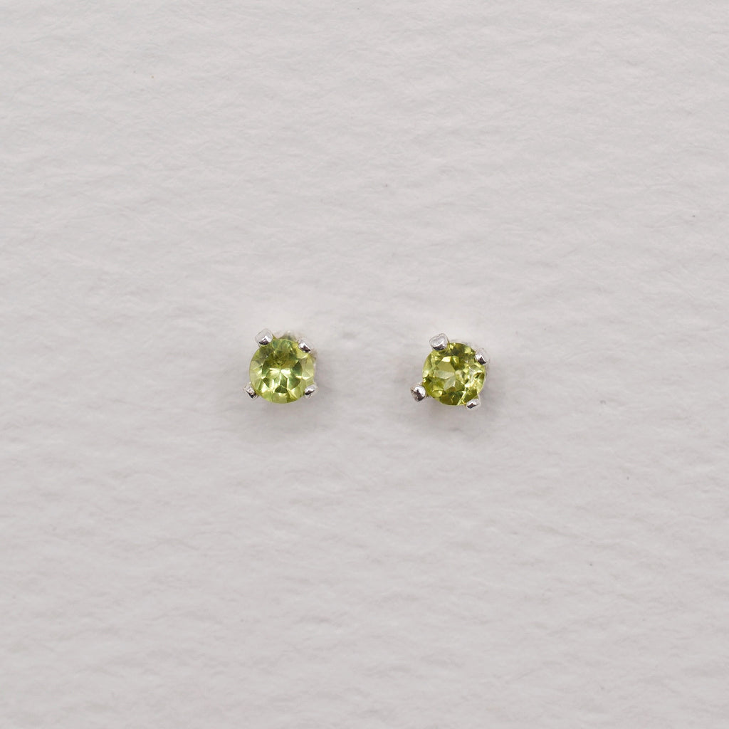 Sterling Silver 3mm Faceted Birthstone Stud Earrings