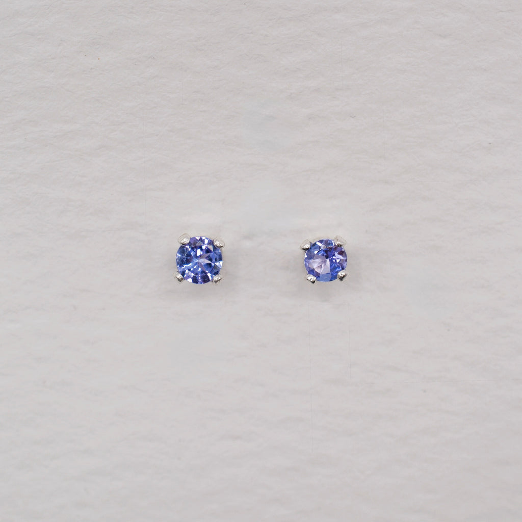 Sterling Silver 3mm Faceted Birthstone Stud Earrings