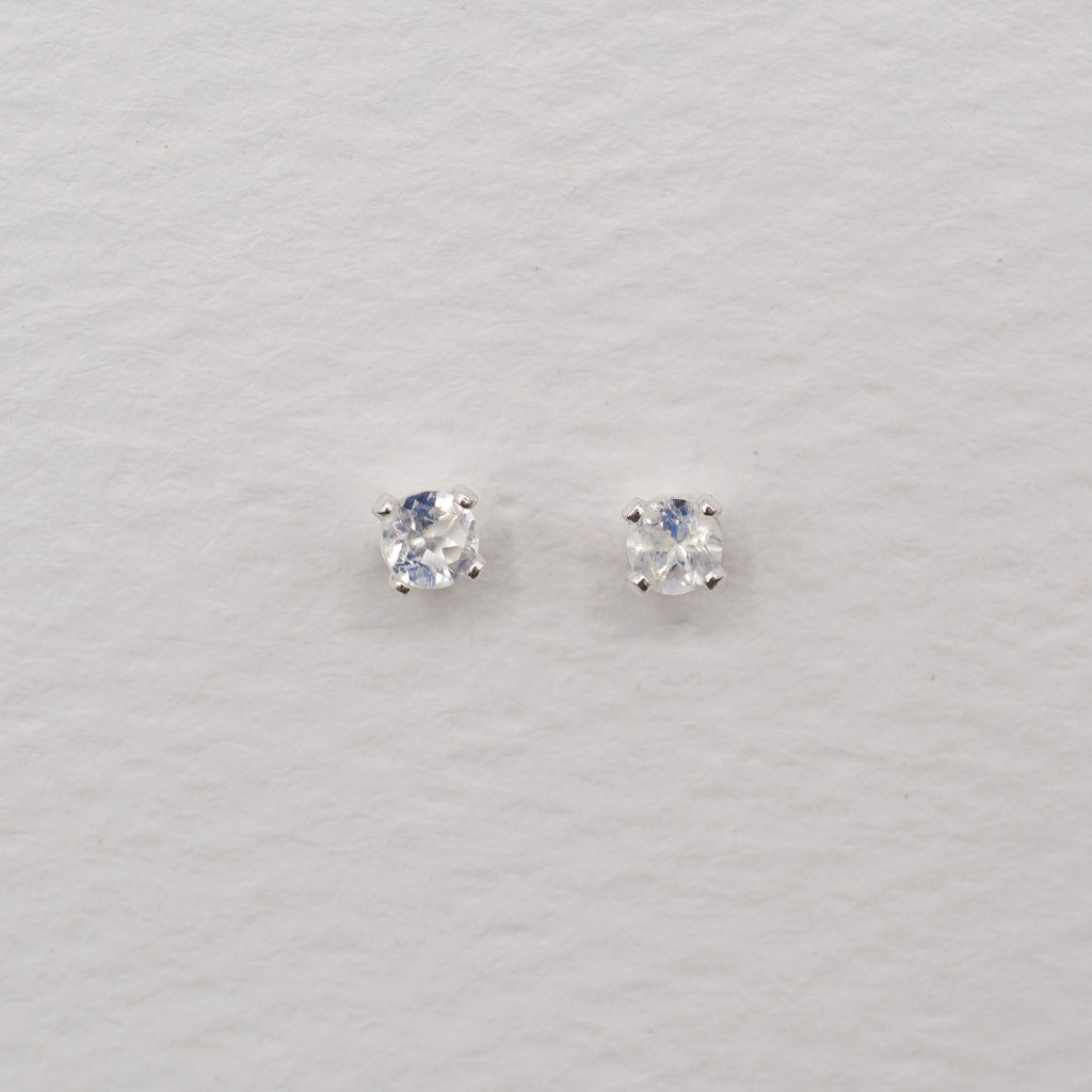 Sterling Silver 3mm Faceted Birthstone Stud Earrings